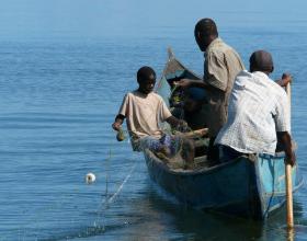 Men in a boat fishing