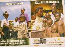 A poster at a primary health center in Zanzibar promotes family planning. © 2005 Alfredo L. Fort, Courtesy of Photoshare.