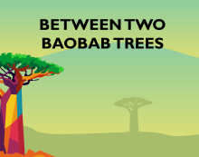 Image of baobab tree landscape with title between two baobab trees
